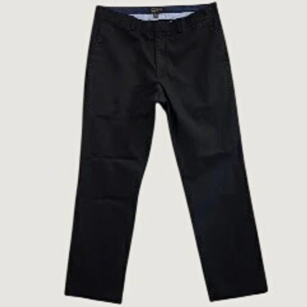 Banana Republic Chinos Mens 35x32 Black Non-Iron Tailored Slim Fit Cotton Pants